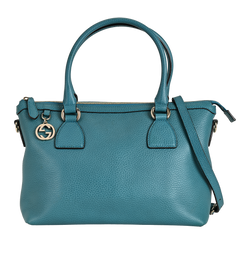 Interlocking GG Tote, Leather, Blue, 493075, S, 2*